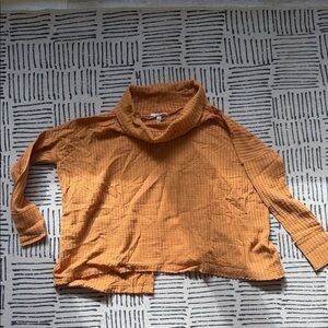 Free People Warm Orange Cowl Neck Sweater